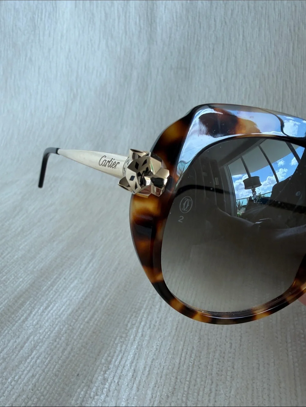 Cartier Tortoiseshell Oversized Women's Sunglasses - Brown Gradient